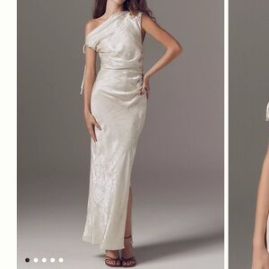 Shona Joy Calder Gathered Ivory Maxi Dress US Size 4